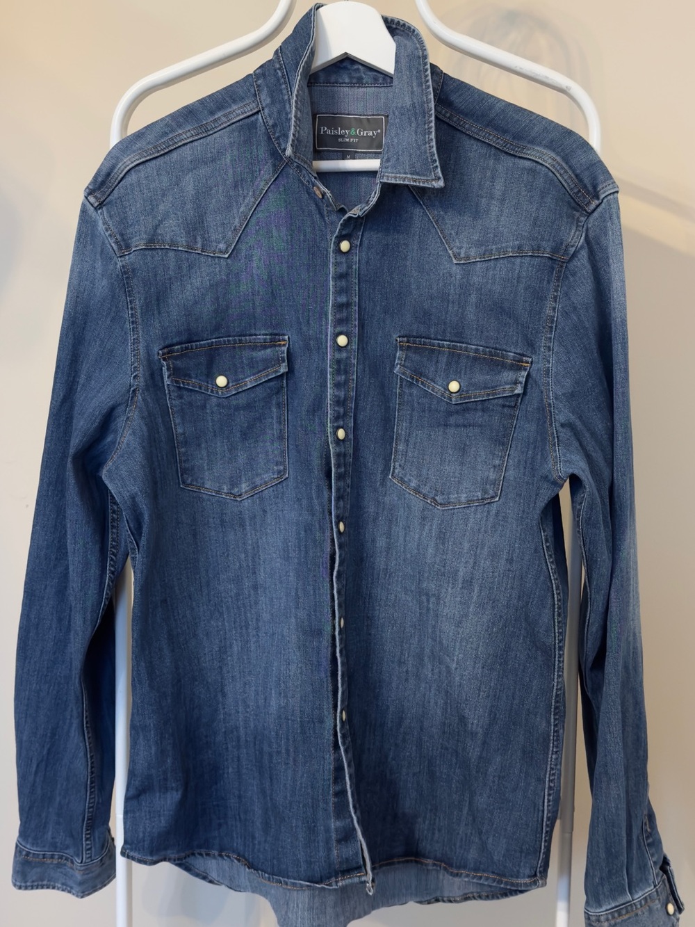 Paisley & Gray Men's Indigo Denim Western Shirt